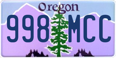 OR license plate 998MCC