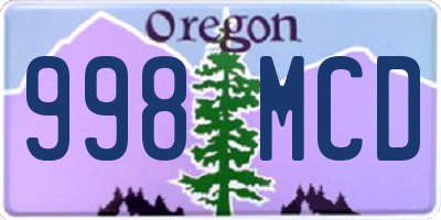 OR license plate 998MCD