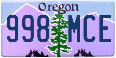 OR license plate 998MCE