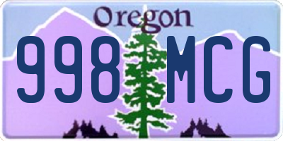 OR license plate 998MCG