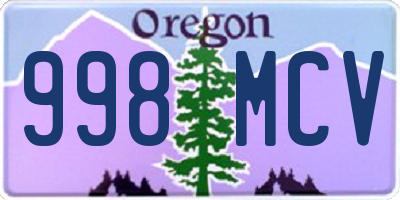 OR license plate 998MCV