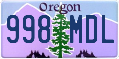 OR license plate 998MDL