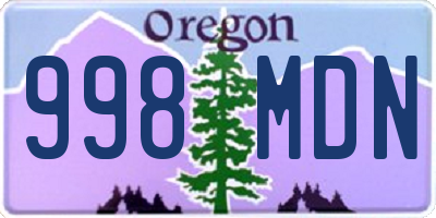 OR license plate 998MDN