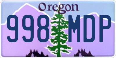 OR license plate 998MDP