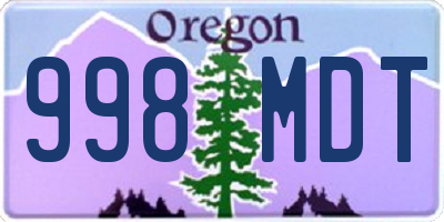 OR license plate 998MDT