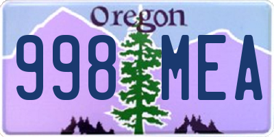 OR license plate 998MEA