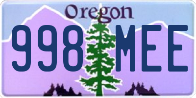 OR license plate 998MEE