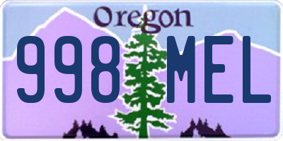 OR license plate 998MEL