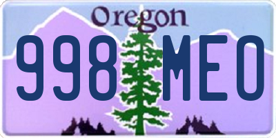 OR license plate 998MEO