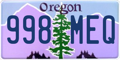 OR license plate 998MEQ