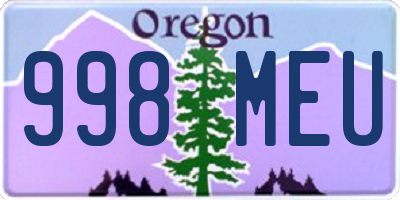 OR license plate 998MEU