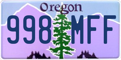 OR license plate 998MFF