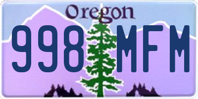 OR license plate 998MFM