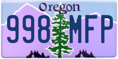 OR license plate 998MFP