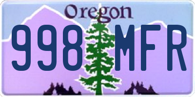 OR license plate 998MFR