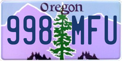 OR license plate 998MFU