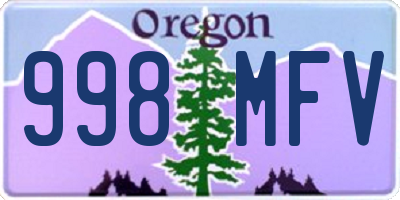 OR license plate 998MFV