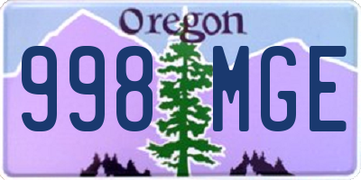 OR license plate 998MGE