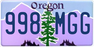 OR license plate 998MGG