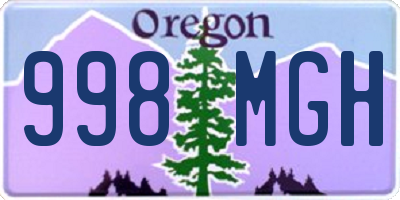 OR license plate 998MGH