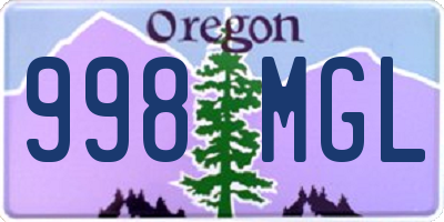 OR license plate 998MGL