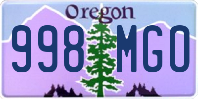 OR license plate 998MGO