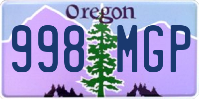 OR license plate 998MGP