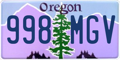 OR license plate 998MGV