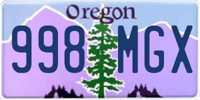 OR license plate 998MGX