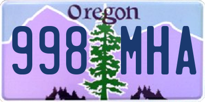 OR license plate 998MHA