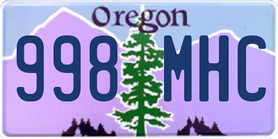 OR license plate 998MHC