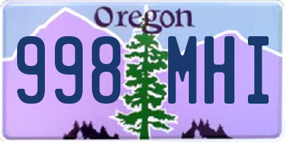 OR license plate 998MHI