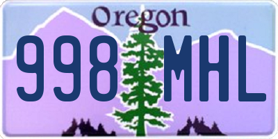 OR license plate 998MHL