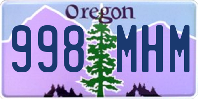 OR license plate 998MHM