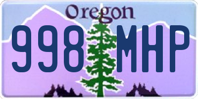 OR license plate 998MHP