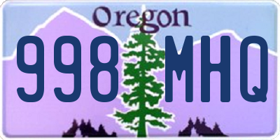 OR license plate 998MHQ