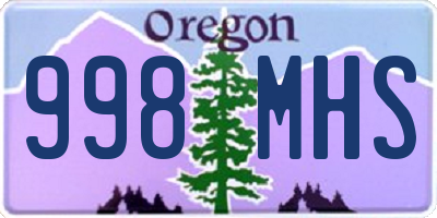 OR license plate 998MHS