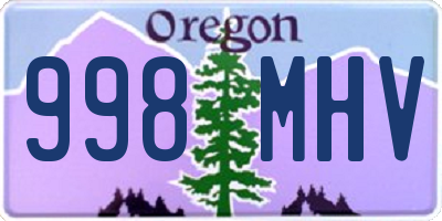 OR license plate 998MHV