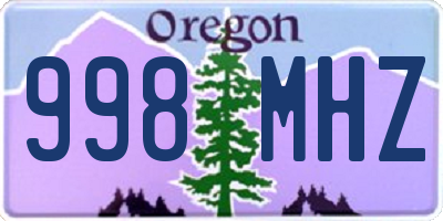 OR license plate 998MHZ