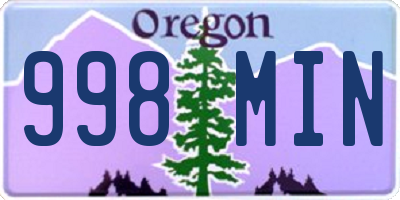 OR license plate 998MIN