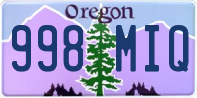 OR license plate 998MIQ