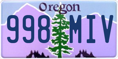 OR license plate 998MIV