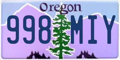 OR license plate 998MIY