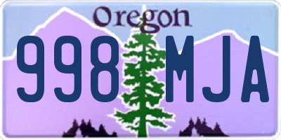 OR license plate 998MJA