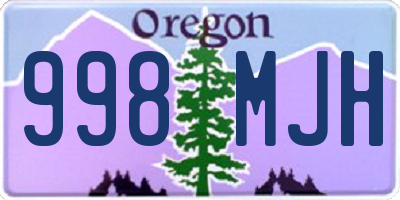OR license plate 998MJH