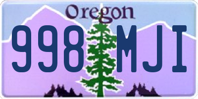 OR license plate 998MJI