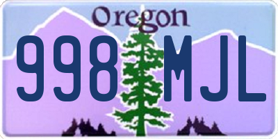 OR license plate 998MJL