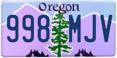 OR license plate 998MJV