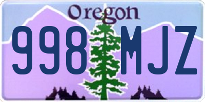 OR license plate 998MJZ