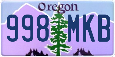 OR license plate 998MKB